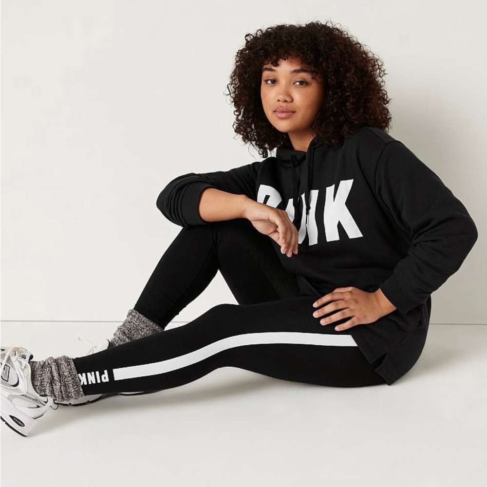 PINK COTTON HIGH-WAIST LEGGINGS
